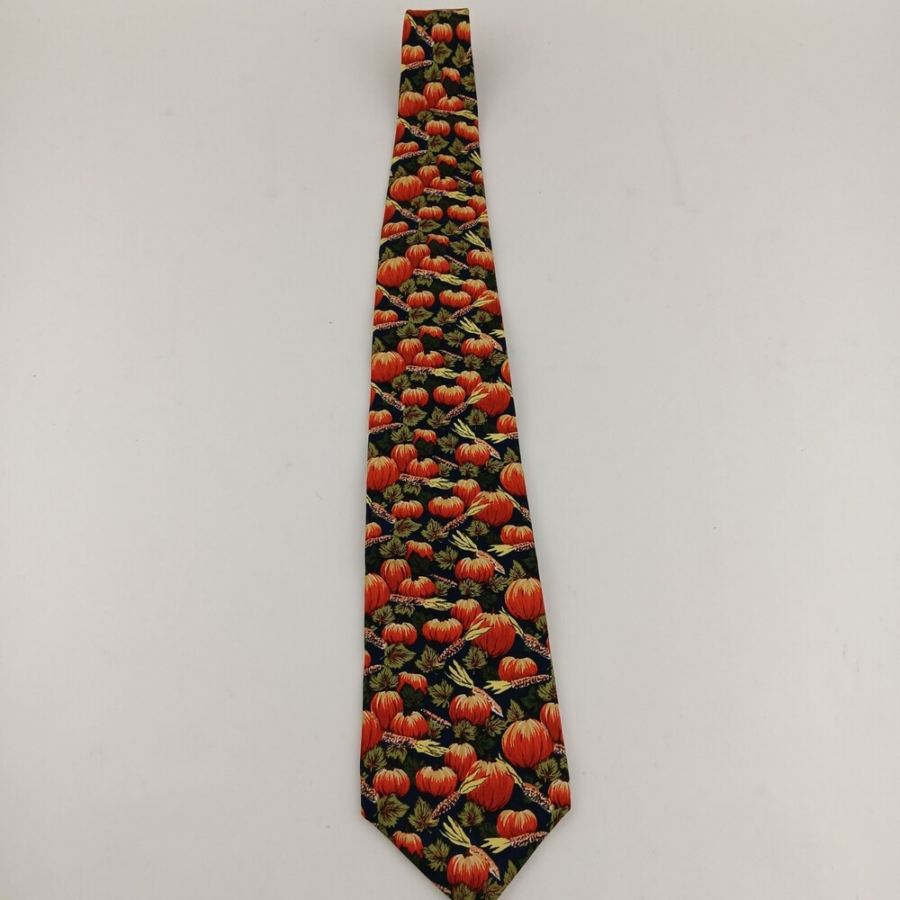 Alynn Neckwear "Harvest" Multicolor Men's Graphic Print Pumpkins Necktie